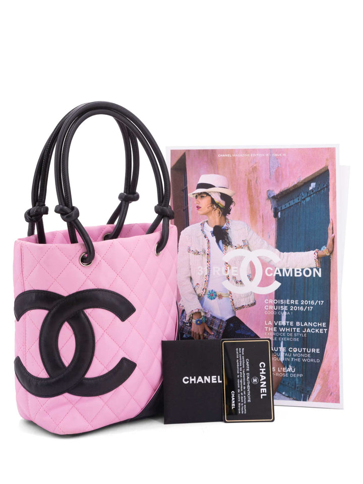Top Quality Chanel Quilted Leather Mini Cambon Bucket Bag Pink