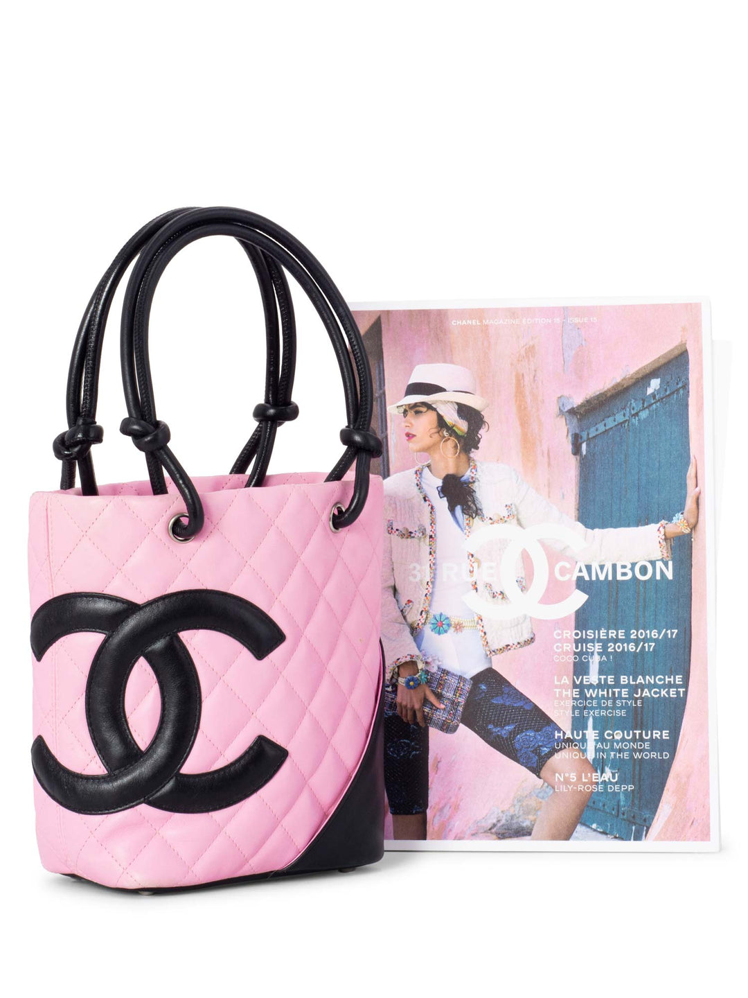 Top Quality Chanel Quilted Leather Mini Cambon Bucket Bag Pink