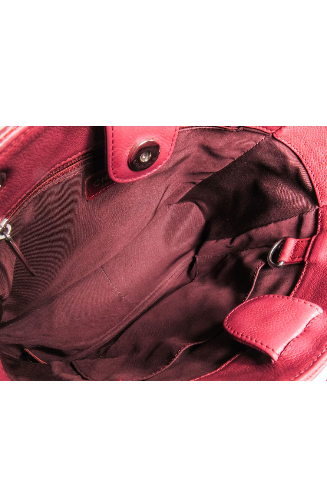 Top Quality Chanel - Red "Petit Caviar Shopping Tote" Shoulder Bag