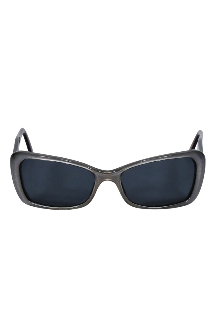 Top Quality Chanel - Silver & Black Star Rhinestone Detail Sunglasses