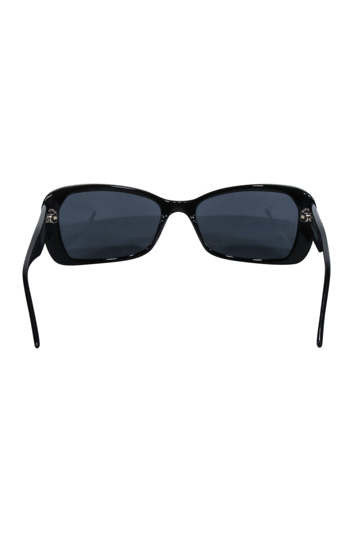 Top Quality Chanel - Silver & Black Star Rhinestone Detail Sunglasses