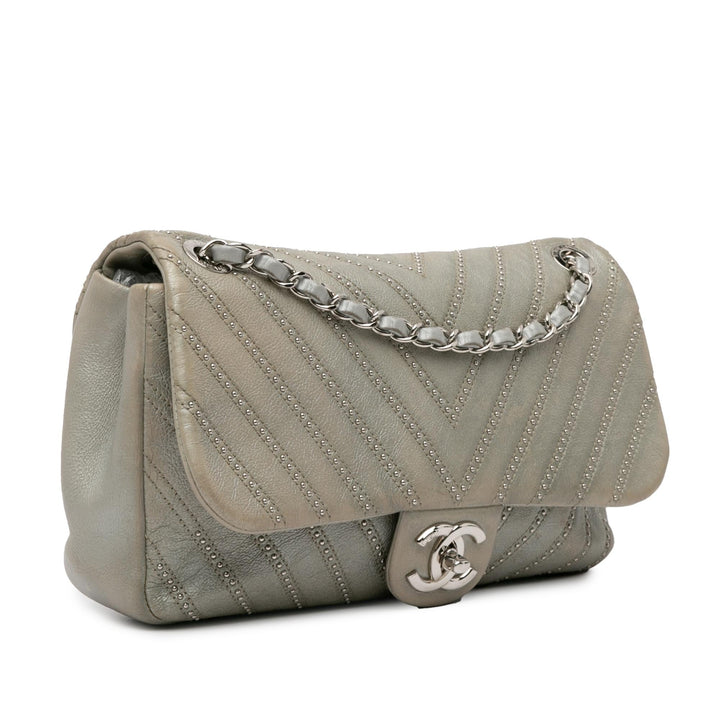 Top Quality Chanel Small Chevron Calfskin Stud Wars Flap (SHG-l15TVk)