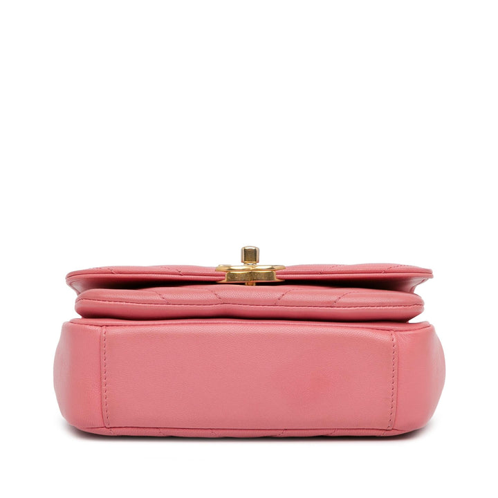Top Quality Chanel Small Chevron Lambskin Reversed Round Flap (SHG-tiKa51)