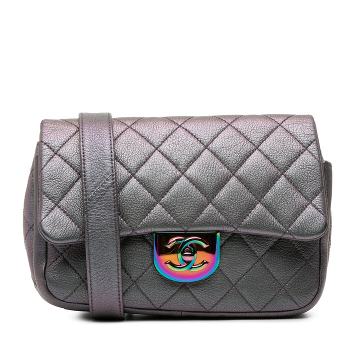 Top Quality Chanel Small Iridescent Goatskin Double Carry Waist Chain Flap (SHG-X2kuQ2)