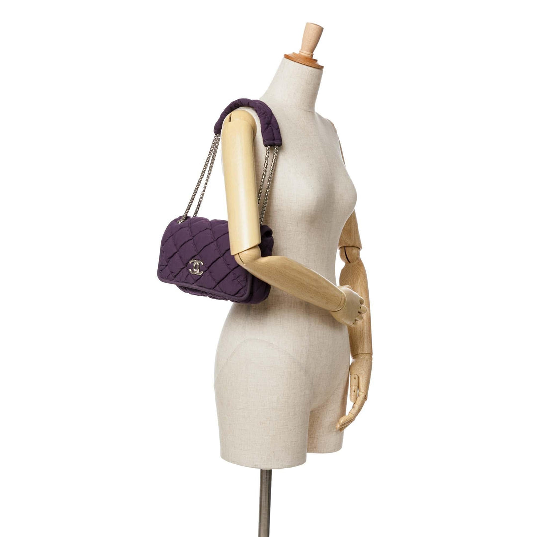 Chanel Small Quilted Nylon Bubble Flap (SHG-r6sHt1)