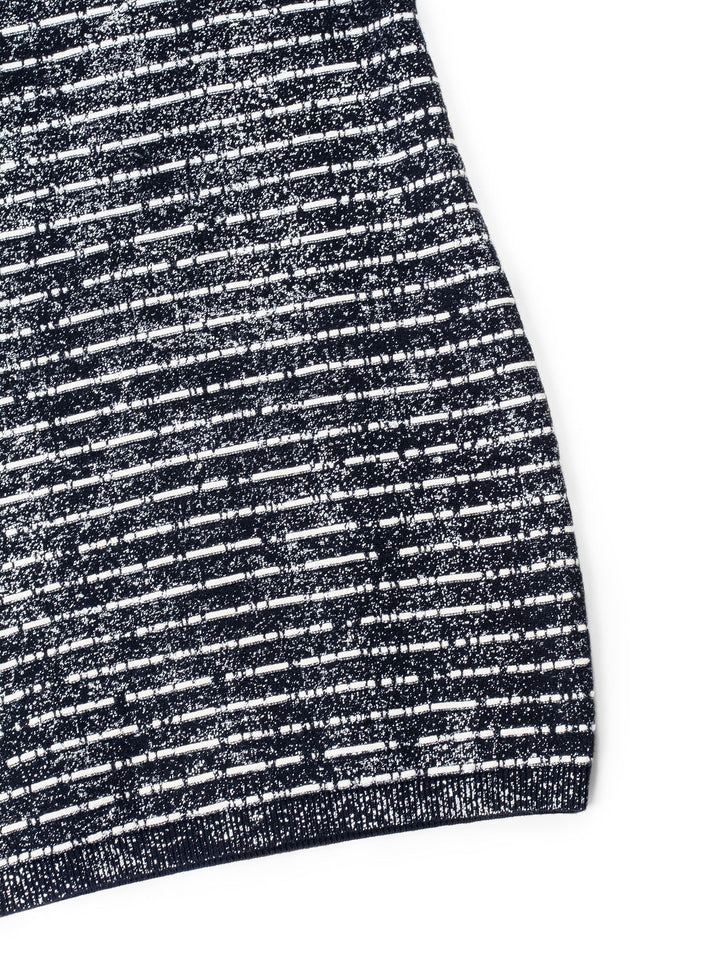 Top Quality Chanel Sparkly Knit CC Logo Dress Black White