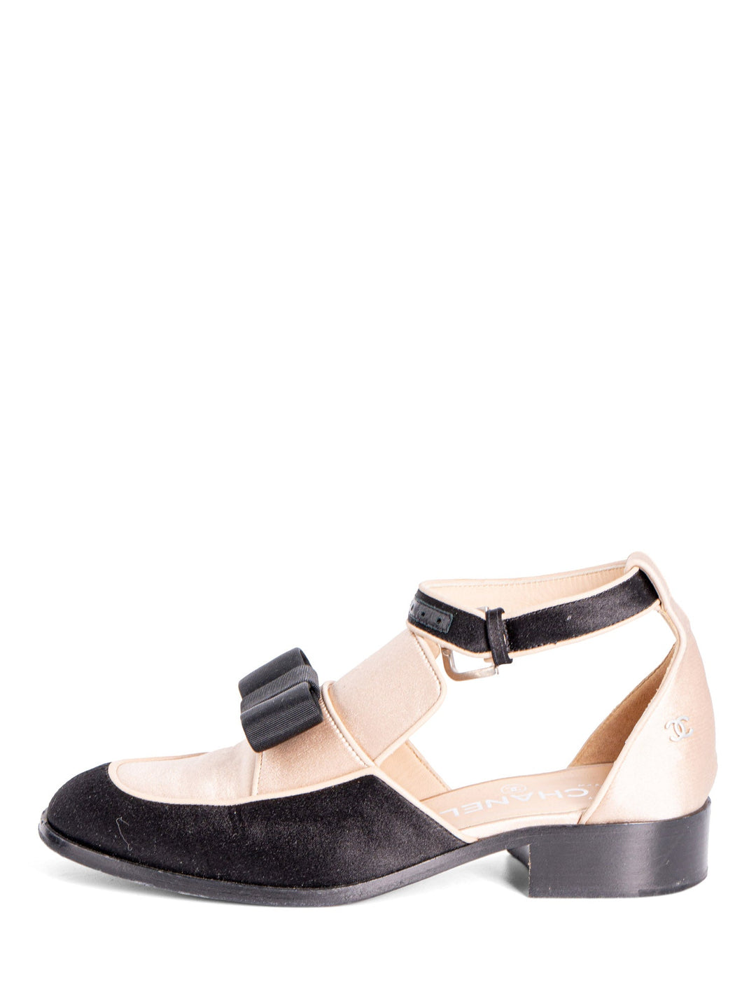 Top Quality Chanel Spring Runway 2015 Cut-Out Bow Oxfords Shoes Black Beige