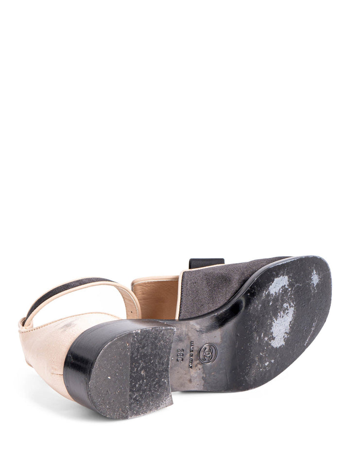 Top Quality Chanel Spring Runway 2015 Cut-Out Bow Oxfords Shoes Black Beige