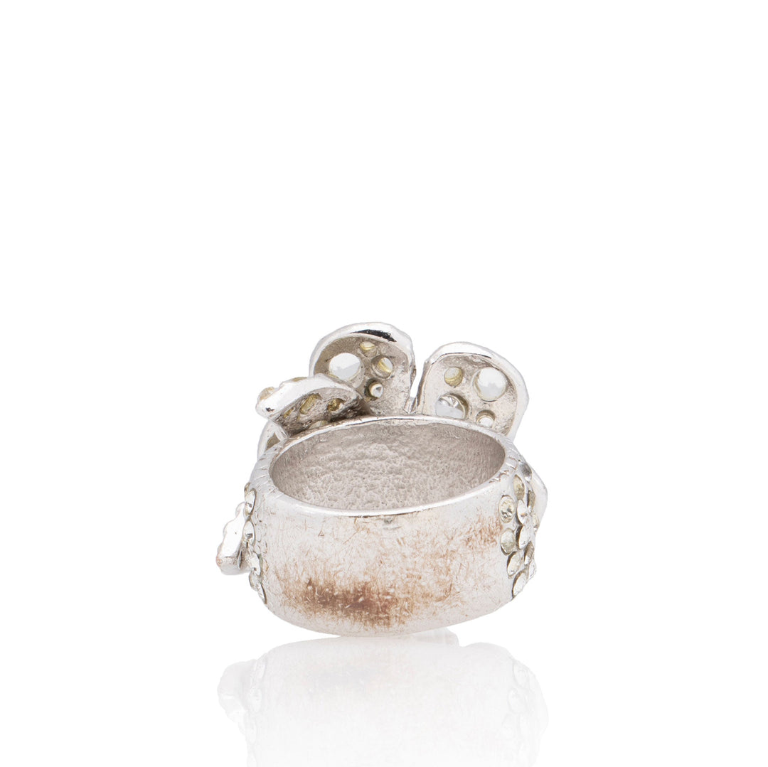 Top Quality Chanel Swarovski Crystal CC Camellia Ring - Size 7 (SHF-0leEV6)