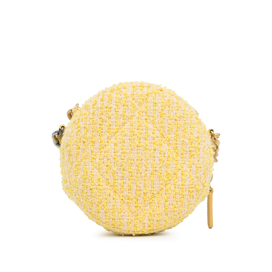 Top Quality Chanel Tweed 19 Round Clutch with Chain (SHG-9fV90G)