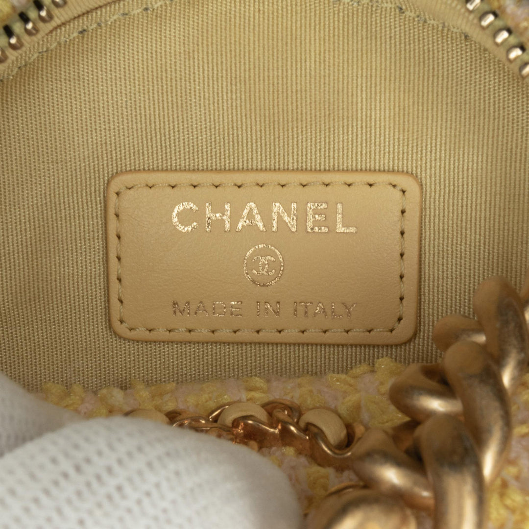 Top Quality Chanel Tweed 19 Round Clutch with Chain (SHG-9fV90G)
