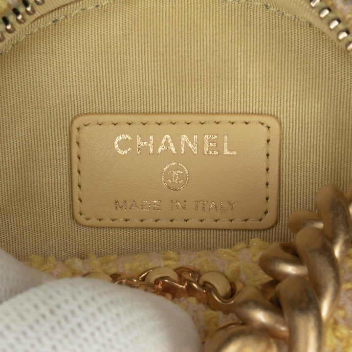 Top Quality Chanel Tweed 19 Round Clutch with Chain (SHG-9fV90G)