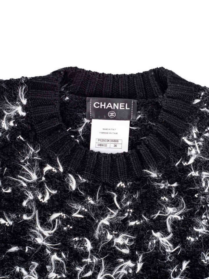 Top Quality Chanel Tweed Mini Dress Black White