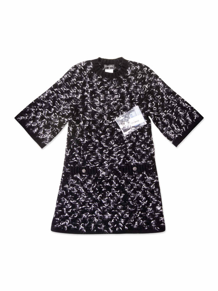 Top Quality Chanel Tweed Mini Dress Black White