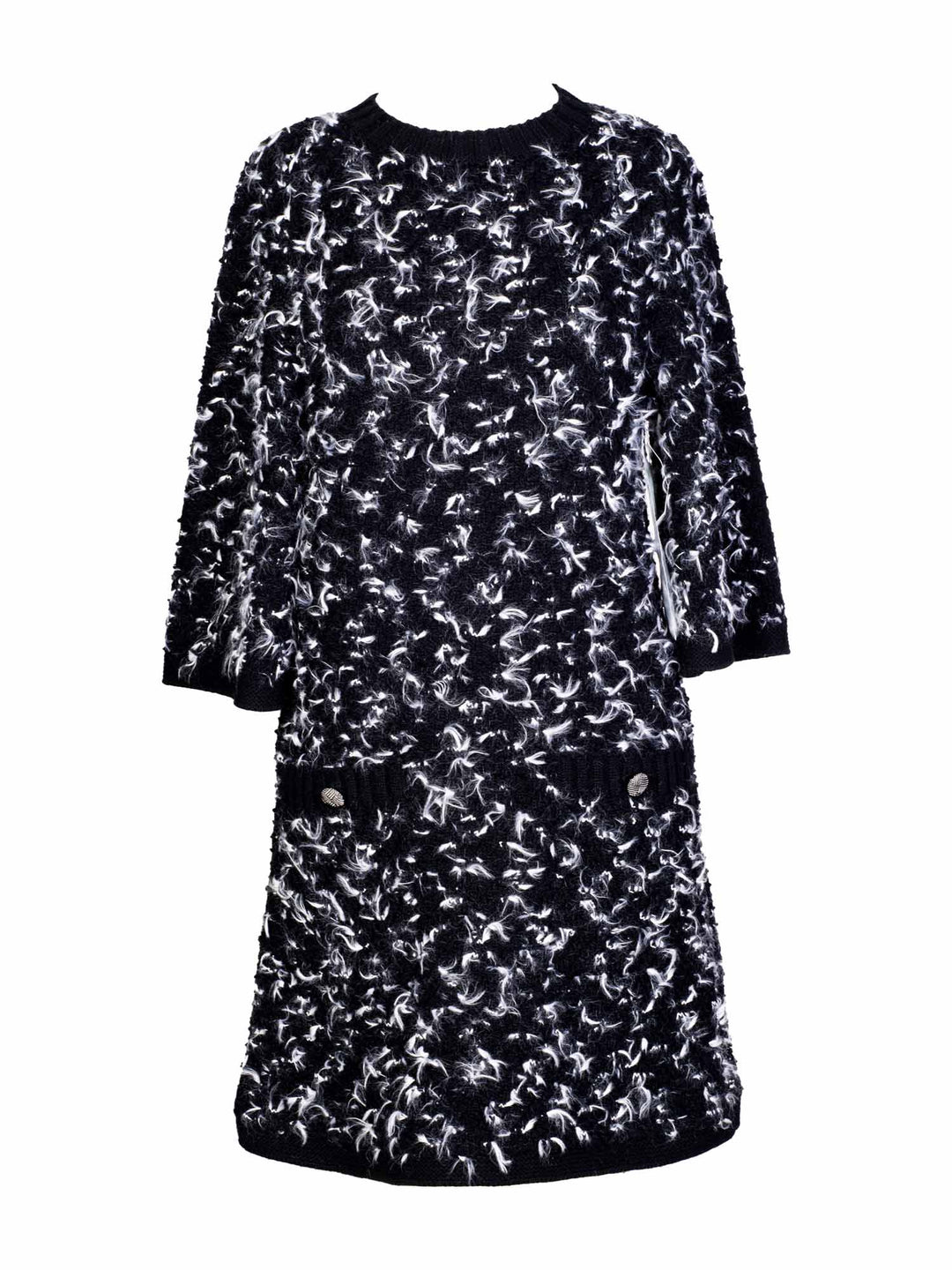 Top Quality Chanel Tweed Mini Dress Black White