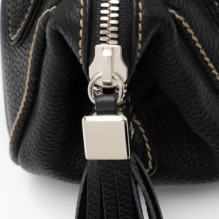 Top Quality Chanel Vintage Embossed Leather LAX Tassel Small Satchel (SHF-Y2nyR2)