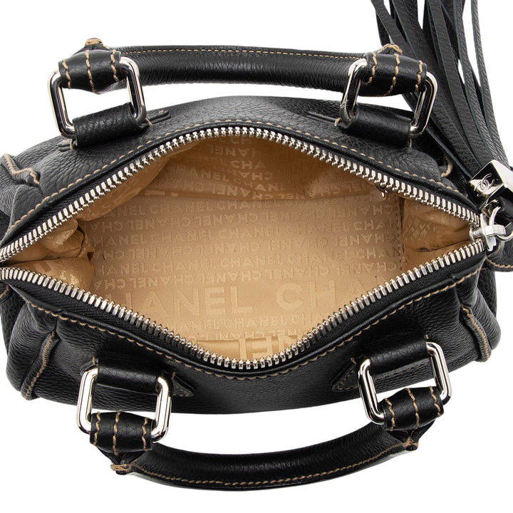 Top Quality Chanel Vintage Embossed Leather LAX Tassel Small Satchel (SHF-Y2nyR2)