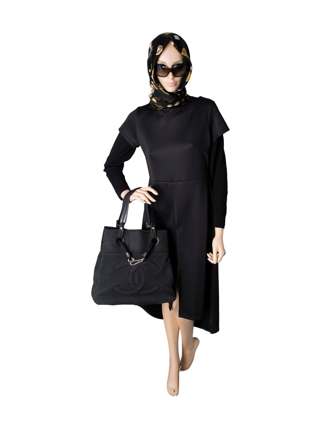 Top Quality Chanel XL Timeless Beach Drawstring Rope Bag Black Blue