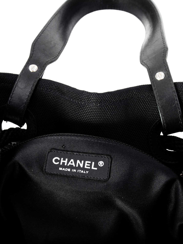 Top Quality Chanel XL Timeless Beach Drawstring Rope Bag Black Blue