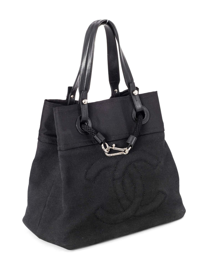 Top Quality Chanel XL Timeless Beach Drawstring Rope Bag Black Blue