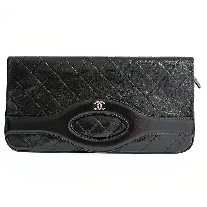 Top Quality Chanel Clutch handbag in matelasse black leather