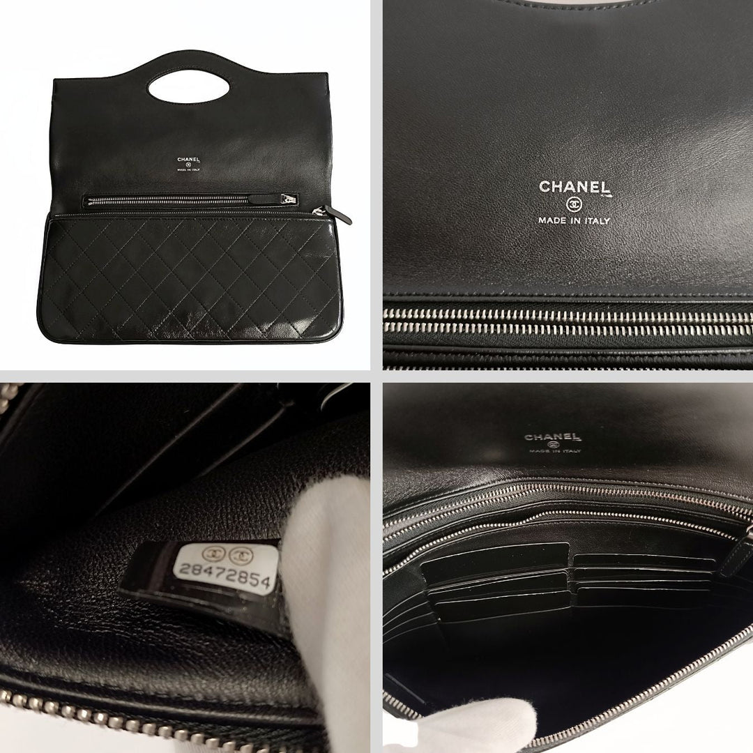 Top Quality Chanel Clutch handbag in matelasse black leather
