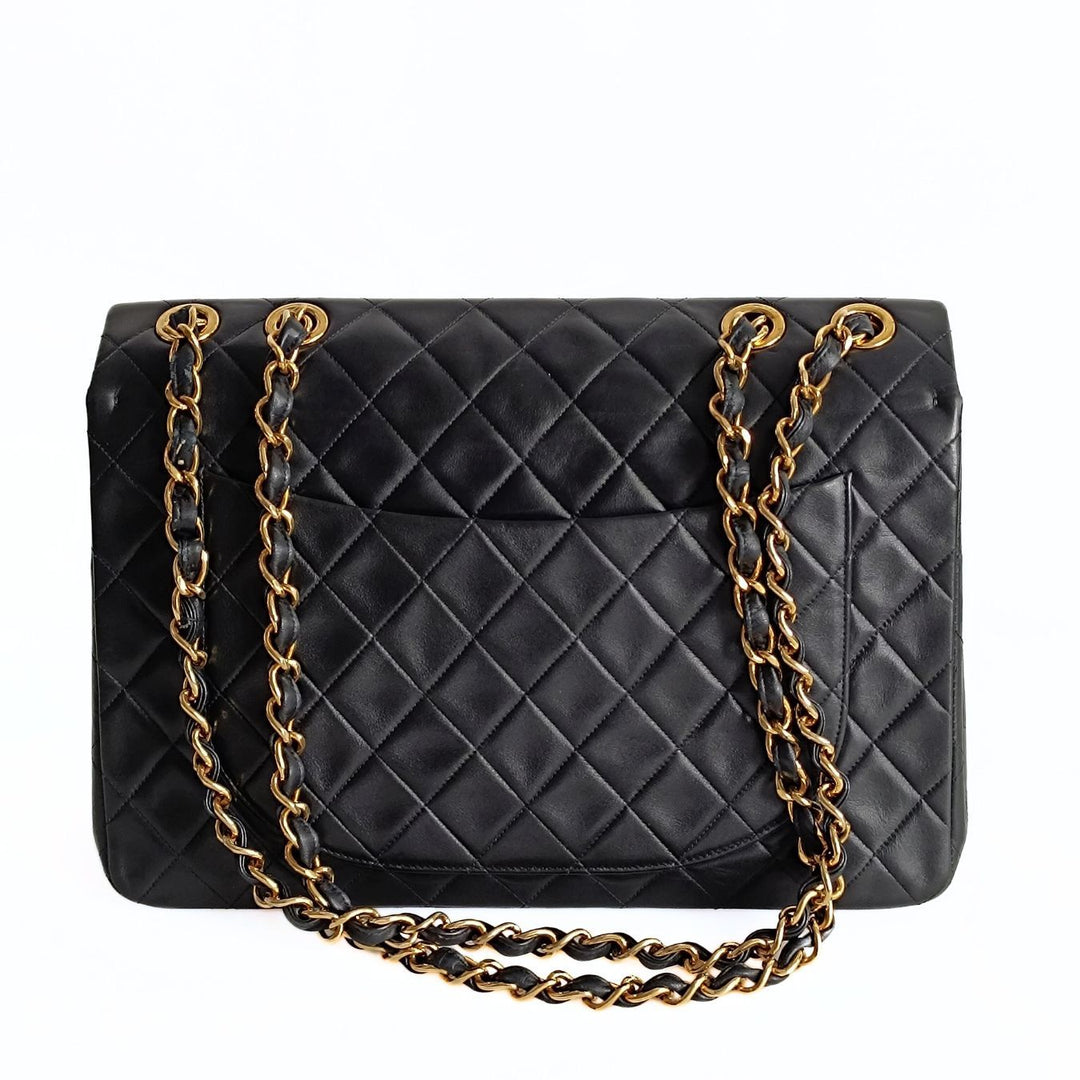 Chanel borsa a tracolla Dekamatrasse 34 Maxi in pelle nera