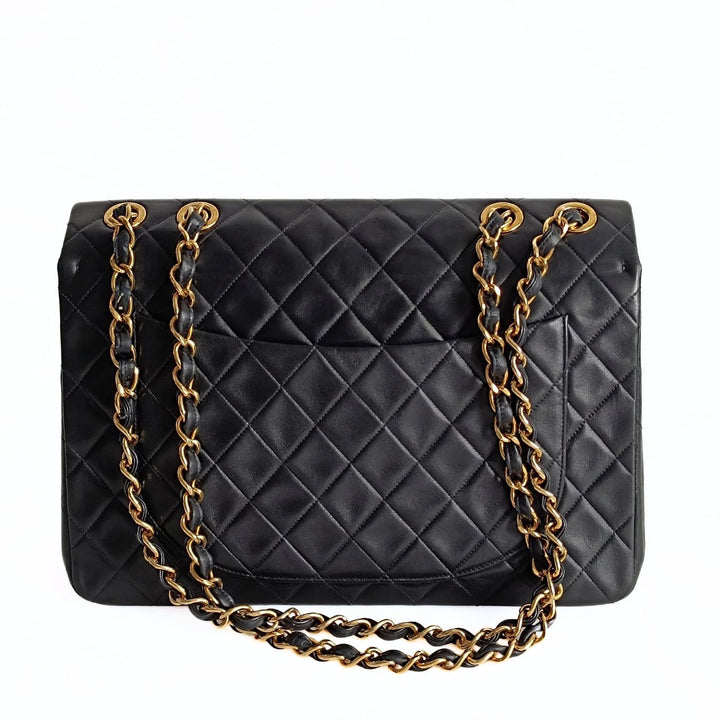 Chanel borsa a tracolla Dekamatrasse 34 Maxi in pelle nera
