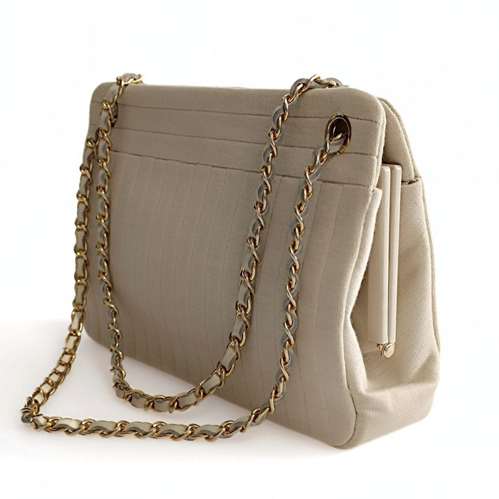 Top Quality Chanel Top Quality Chanel Top Quality Chanel vintage shoulder bag in beige cotton