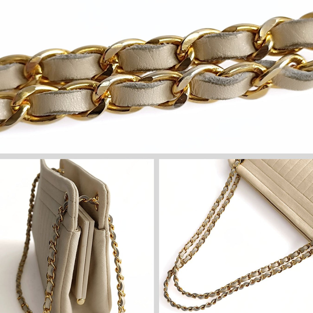 Top Quality Chanel Top Quality Chanel Top Quality Chanel vintage shoulder bag in beige cotton