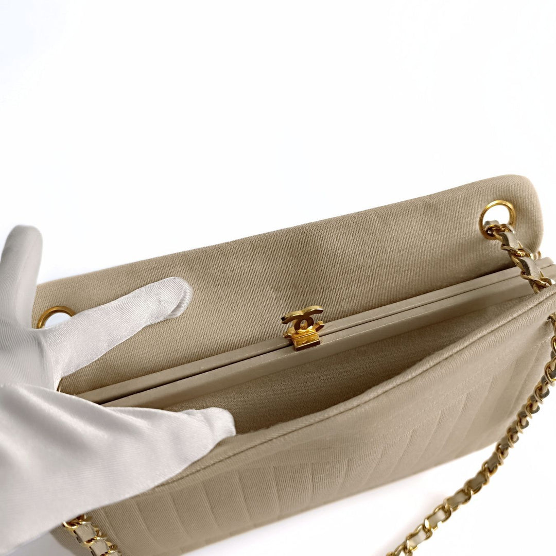 Top Quality Chanel Top Quality Chanel Top Quality Chanel vintage shoulder bag in beige cotton