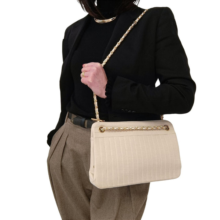 Top Quality Chanel Top Quality Chanel Top Quality Chanel vintage shoulder bag in beige cotton