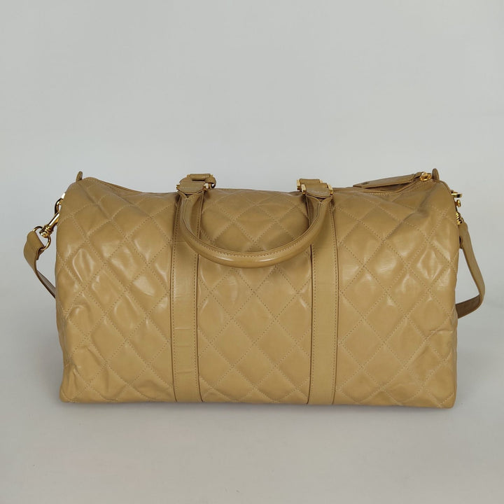 Top Quality Chanel Top Quality Chanel Top Quality Chanel quilted travel bag in beige patent leather