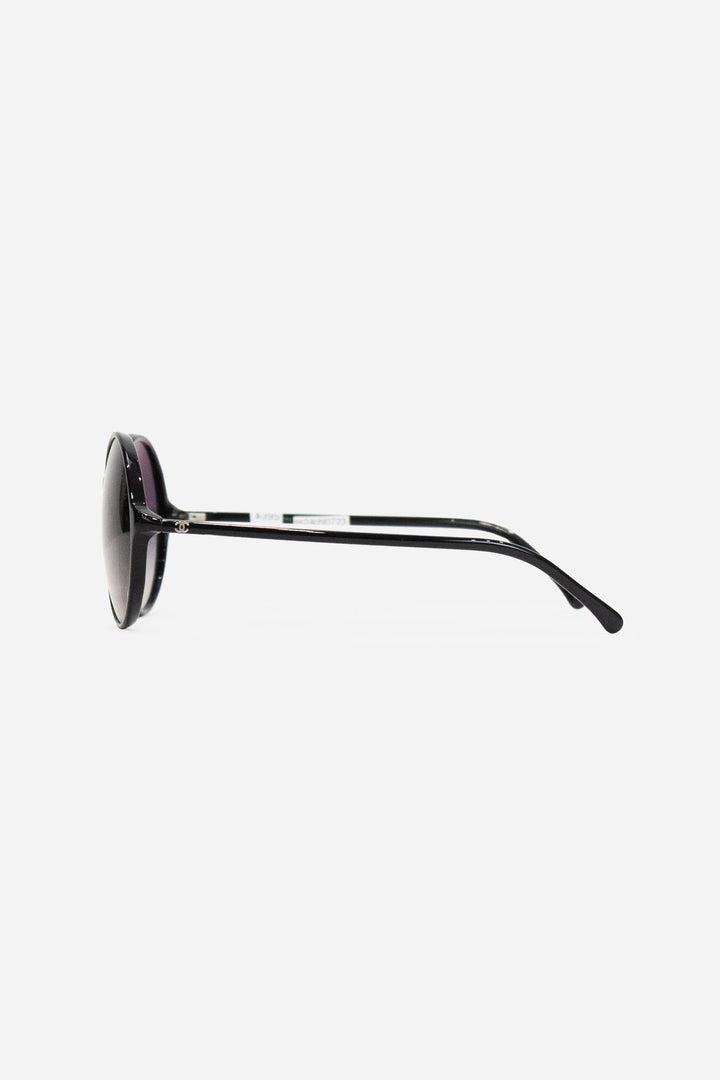 Black Thin Arm Circle Frame Sunglasses