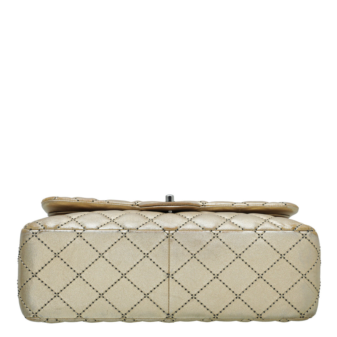 Chanel Gold CC Classic Double Flap Jumbo Bag