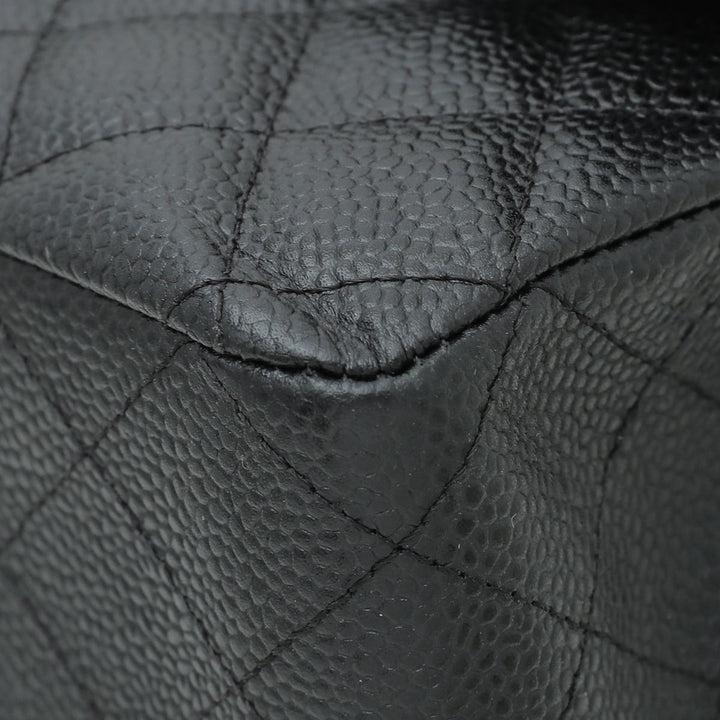 Chanel Black CC Classic Double Flap Medium Bag