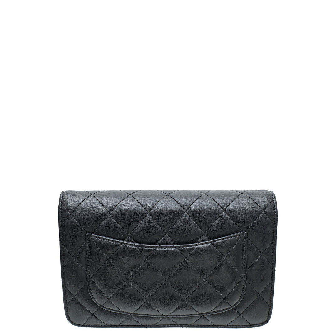 Chanel Black CC Classic Wallet On Chain