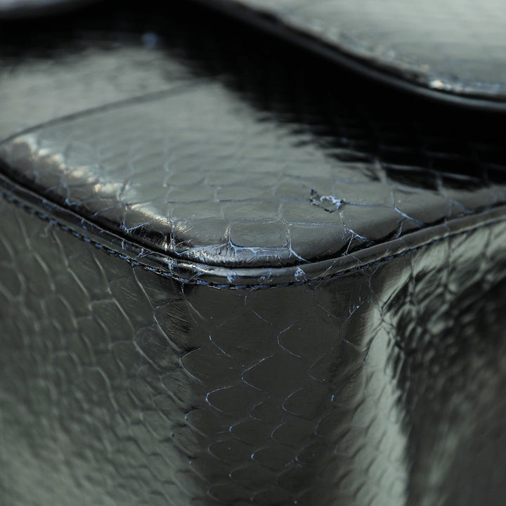 Chanel Midnight Blue Python Classic Double Flap Bag