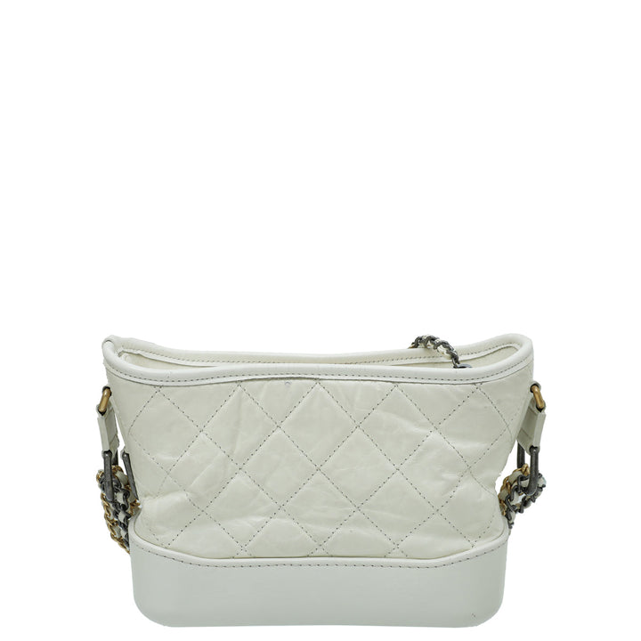 Chanel White Aged Gabrielle Hobo Small Bag