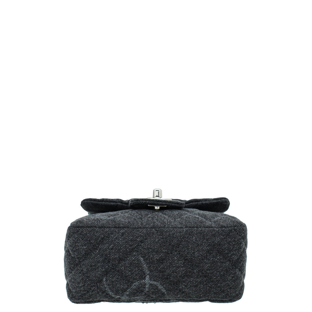 Chanel Black CC Print Denim Square Mini Bag