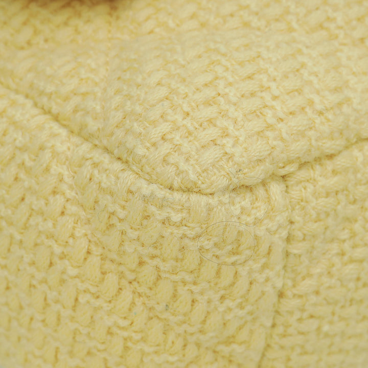Chanel Light Yellow CC 19 Wool small Flap Bag