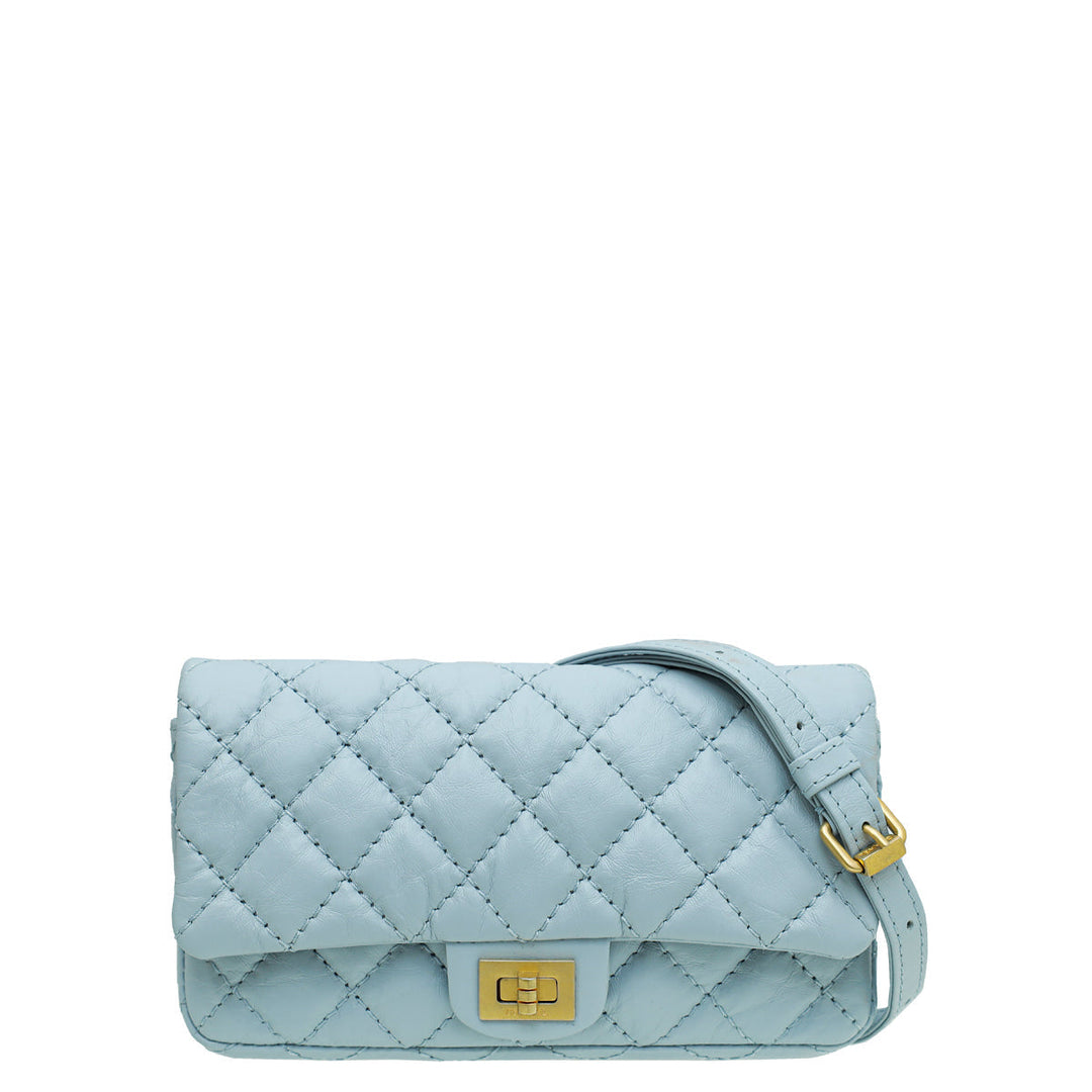 Chanel Light Blue Crinkled Reissue Waist Bag