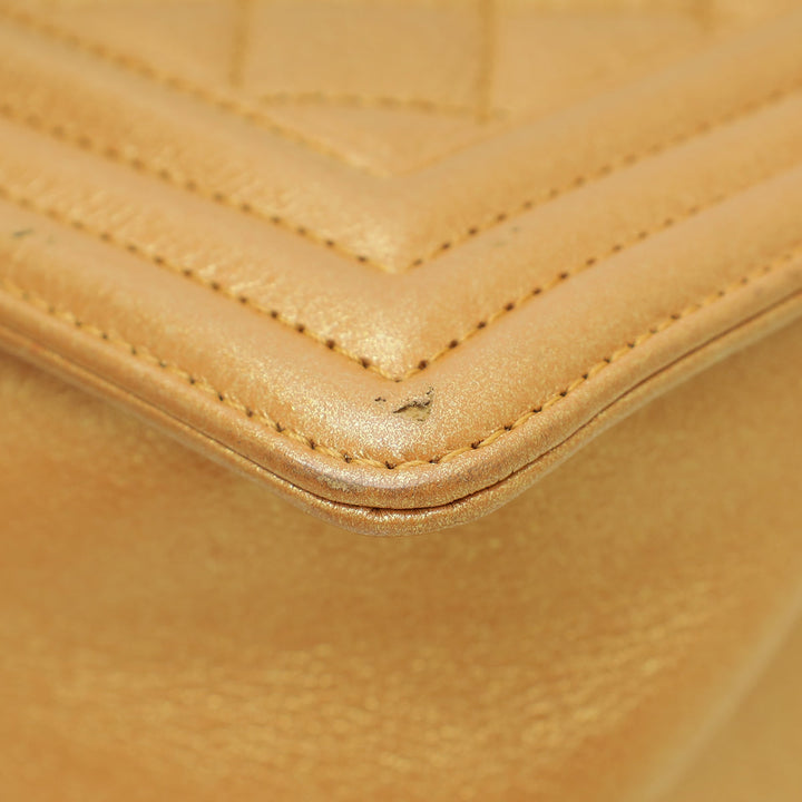 Chanel Metallic Camel Le Boy Medium Flap Bag