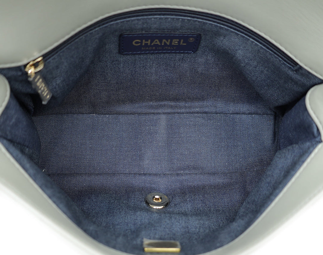 Chanel Grey CC Resin Bi-Color Chain Flap Bag