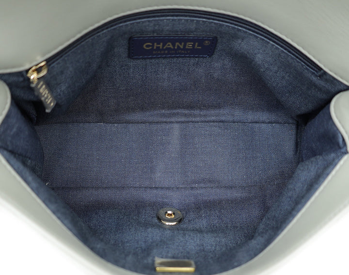 Chanel Grey CC Resin Bi-Color Chain Flap Bag