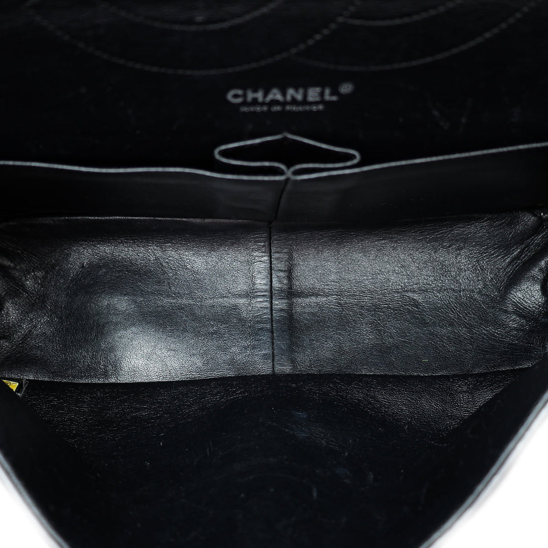 Chanel Dark Grey Reissue 2.55 Stripped Double Flap 227 Bag