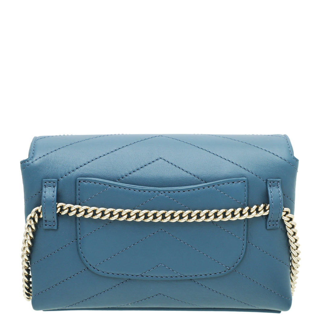 Chanel Blue Chevron Coco Waist Bag