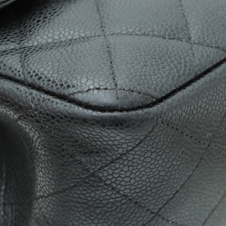 Chanel Black CC Classic Double Flap Jumbo Bag
