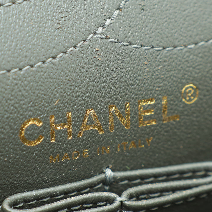 Chanel Dark Grey Aged 2.55 Reissue Chevron 226 Double Flap Bag