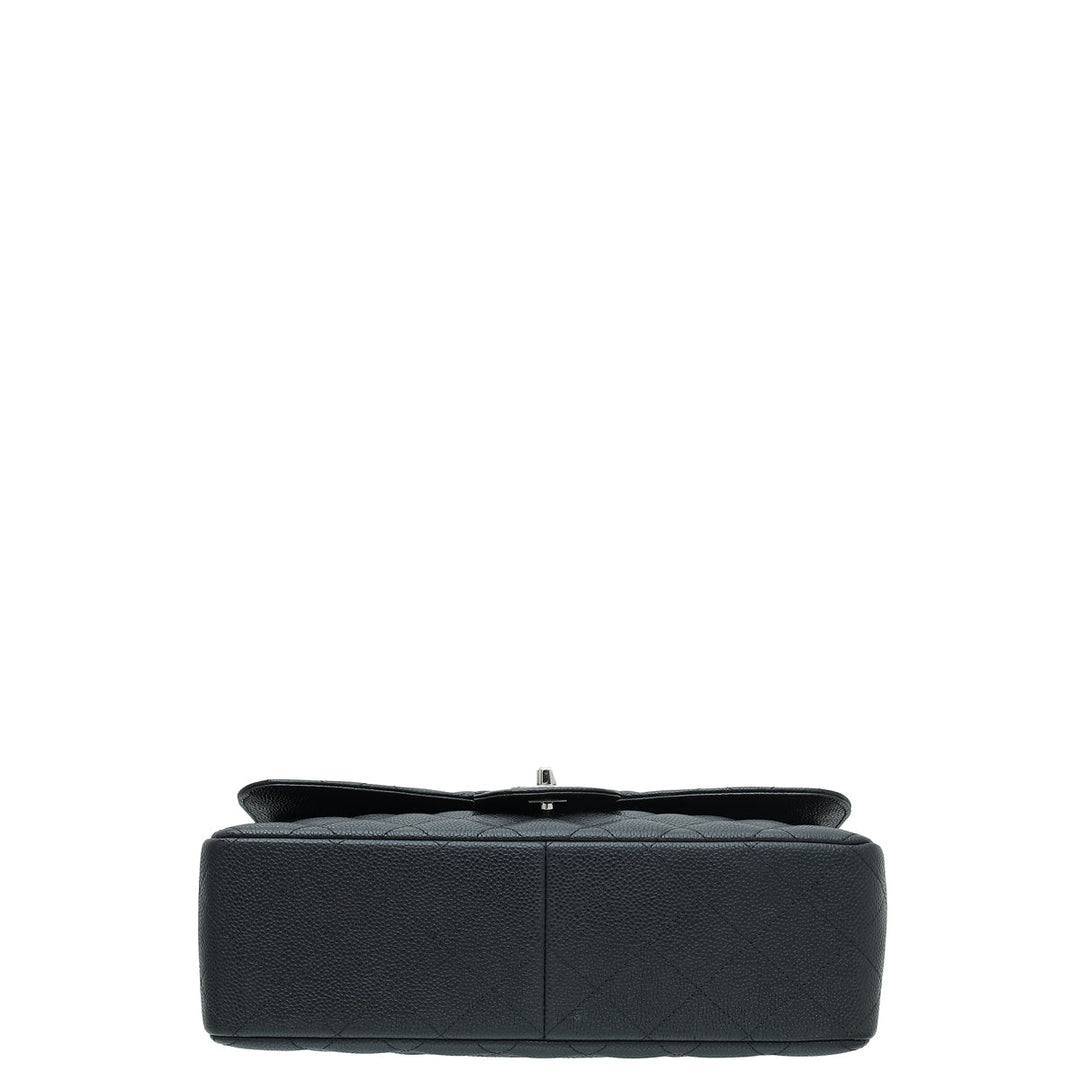 Chanel Black CC Classic Double Flap Jumbo Bag